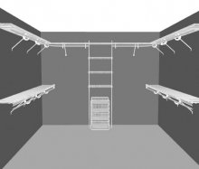 Walk in closet layout 2, 3.05m / 10' square